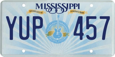 MS license plate YUP457