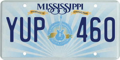 MS license plate YUP460