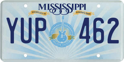 MS license plate YUP462