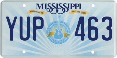 MS license plate YUP463