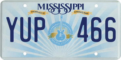 MS license plate YUP466