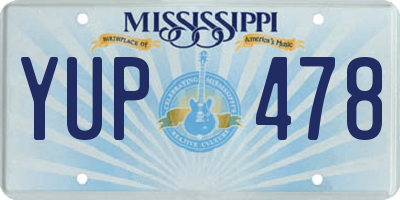 MS license plate YUP478