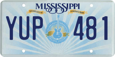 MS license plate YUP481