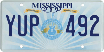 MS license plate YUP492
