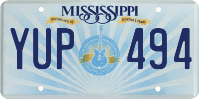 MS license plate YUP494