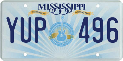 MS license plate YUP496