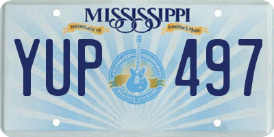 MS license plate YUP497