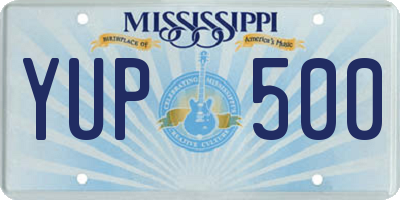MS license plate YUP500
