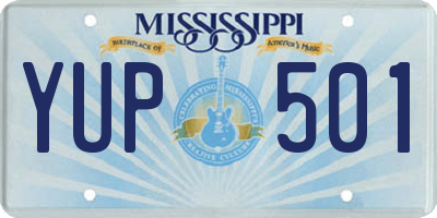 MS license plate YUP501