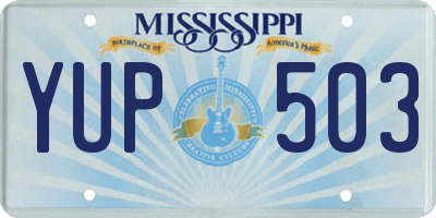 MS license plate YUP503