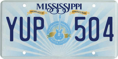 MS license plate YUP504