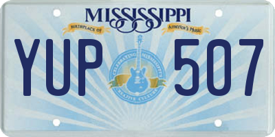 MS license plate YUP507