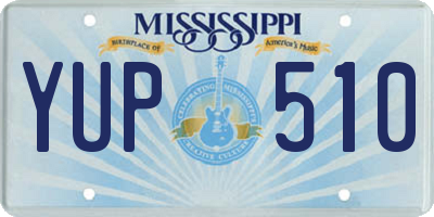 MS license plate YUP510