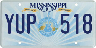 MS license plate YUP518