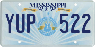 MS license plate YUP522