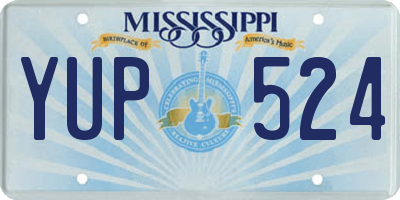 MS license plate YUP524
