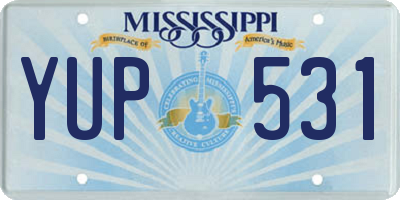 MS license plate YUP531