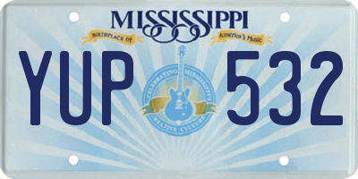 MS license plate YUP532