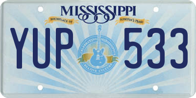 MS license plate YUP533