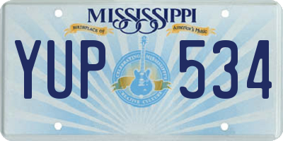 MS license plate YUP534