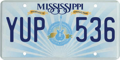 MS license plate YUP536