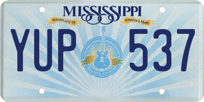 MS license plate YUP537