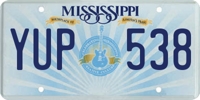 MS license plate YUP538