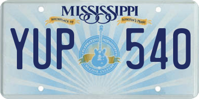 MS license plate YUP540