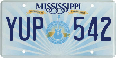 MS license plate YUP542