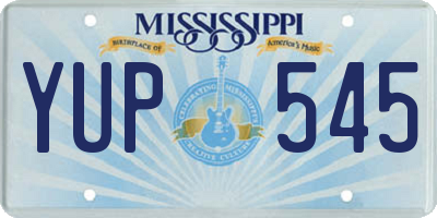 MS license plate YUP545
