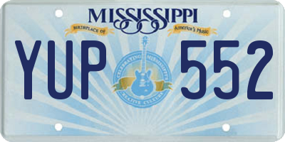 MS license plate YUP552