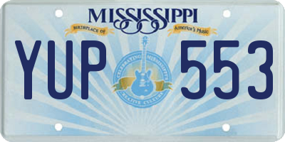 MS license plate YUP553