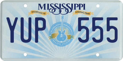 MS license plate YUP555