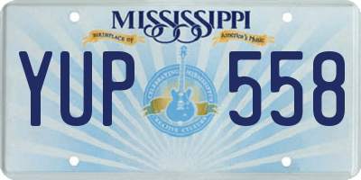 MS license plate YUP558