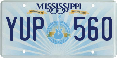 MS license plate YUP560