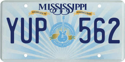 MS license plate YUP562