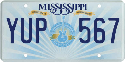 MS license plate YUP567