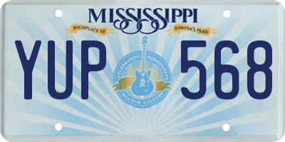 MS license plate YUP568
