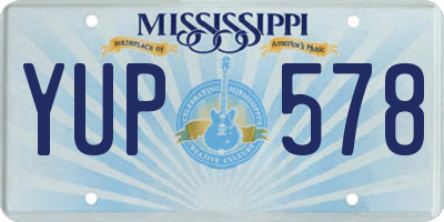 MS license plate YUP578