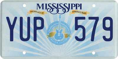 MS license plate YUP579