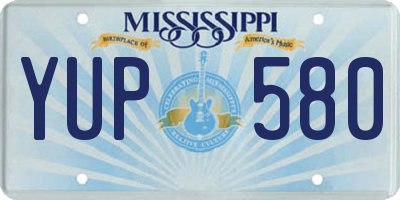 MS license plate YUP580