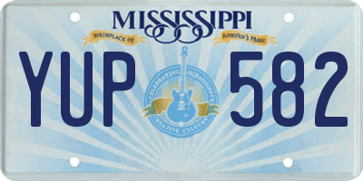 MS license plate YUP582