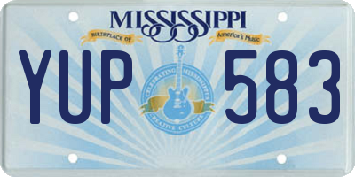 MS license plate YUP583