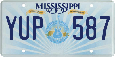 MS license plate YUP587