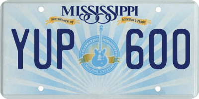 MS license plate YUP600