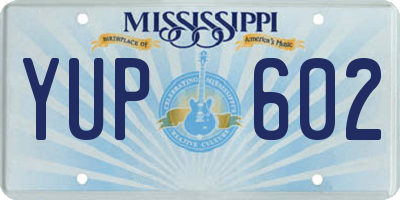 MS license plate YUP602