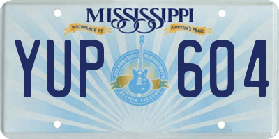 MS license plate YUP604