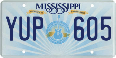 MS license plate YUP605