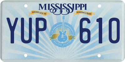MS license plate YUP610