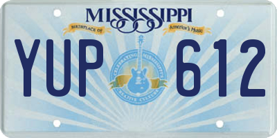 MS license plate YUP612